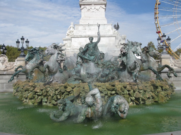 Sculptures in a fountain